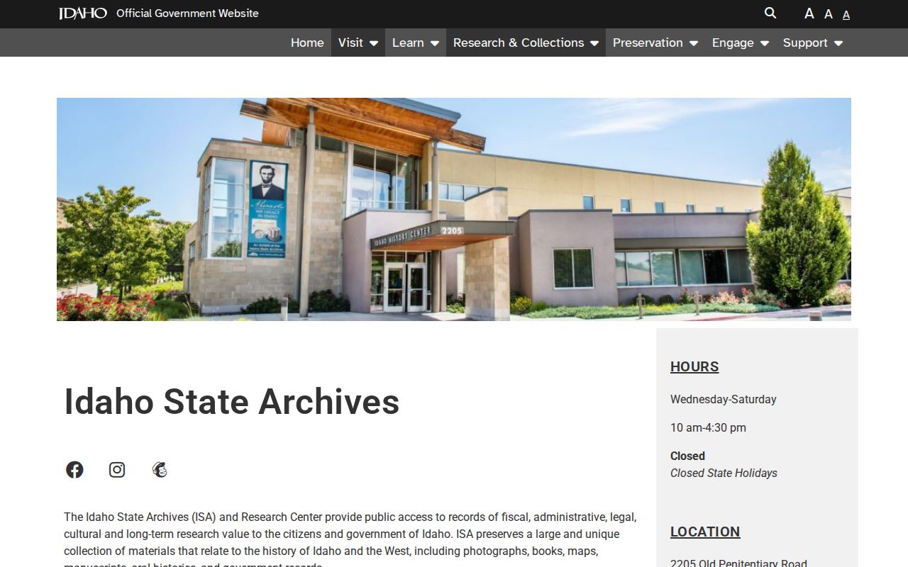 Idaho State Archives research route for historical Oneida County jail records