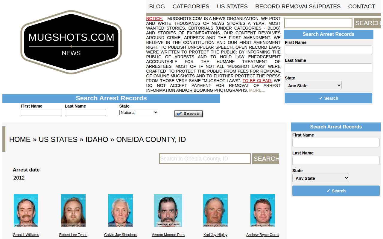 Oneida County crime news unofficial Mugshots.com county record source